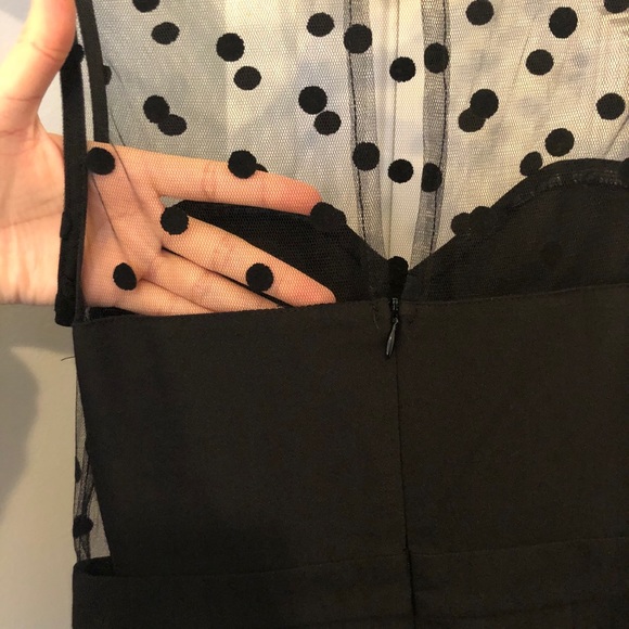 Black Polka Dot Mesh Top Dress 🖤 - Picture 4 of 6